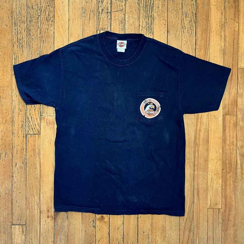 Vintage Navy Harley-Davidson T-shirt (Size L)